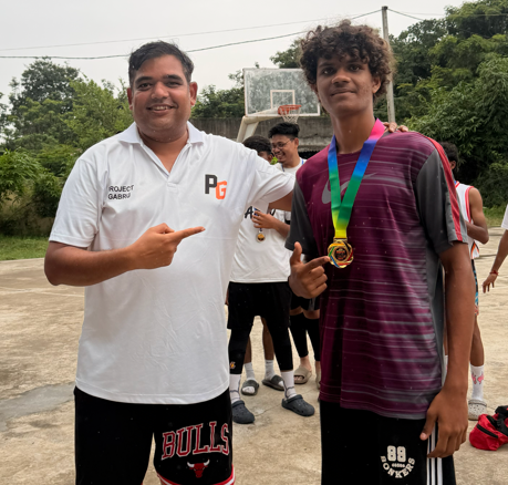 Player with medal